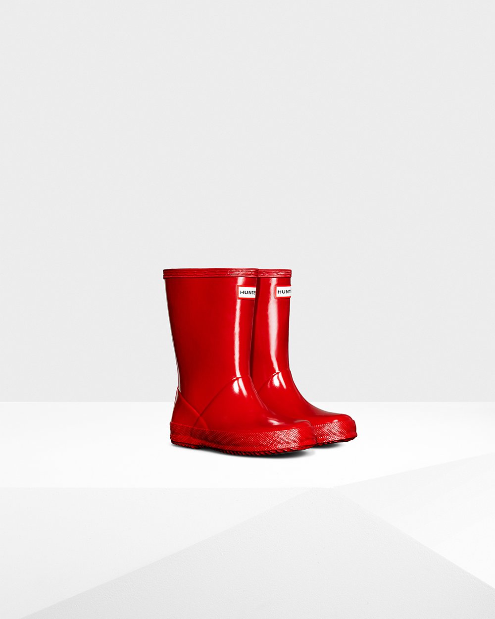 Hunter Original First Classic Gloss Rain Boots - Store Kids Red - JSKCQN950